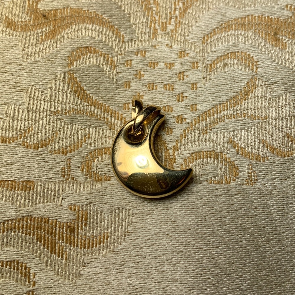 Solid 14k yellow gold Luna pendent